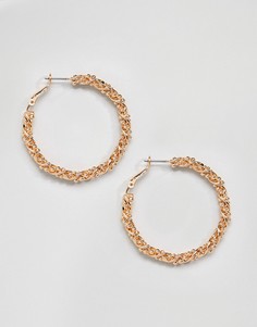 Золотистые серьги-кольца Monki - Золотой
