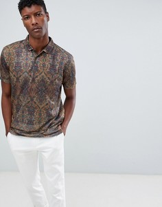 Свободное поло с принтом ASOS DESIGN - Мульти