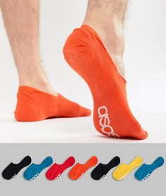 7 пар невидимых носков в стиле ретро с названием бренда на подошве ASOS - Мульти