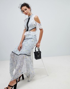 Платье макси с цветочным принтом Glamorous - Серый