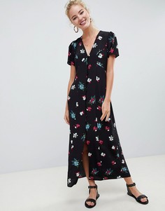Платье макси с пуговицами и цветочным принтом ASOS DESIGN - Мульти