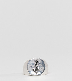 Серебристое кольцо-печатка с гравировкой DesignB London - Серебряный