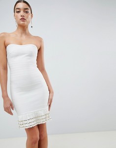 Бандажное платье с кисточками по нижнему краю Missguided - Белый