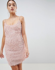 Облегающее платье с бахромой Missguided - Розовый