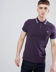 Фиолетовое поло с двойным кантом Fred Perry - Фиолетовый