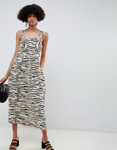 Платье макси с леопардовым принтом ASOS DESIGN - Мульти