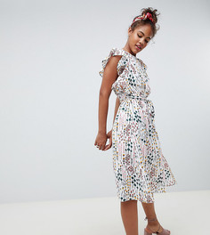 Чайное платье с цветочным принтом Glamorous Tall - Белый