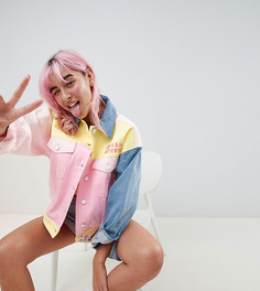 Джинсовая куртка колор блок с вышивкой Hello Kitty x ASOS DESIGN - Мульти