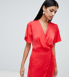 Платье с запахом и поясом Missguided - Красный