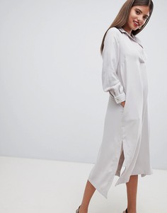 Платье-рубашка миди Closet London - Серый