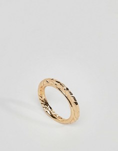 Золотистое кольцо с эффектом ковки ASOS DESIGN - Золотой