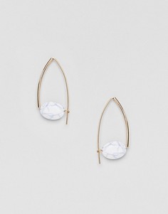 Серьги с мраморными бусинами ASOS DESIGN - Белый