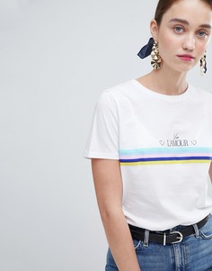 Футболка New Look LAmour Rainbow Girlfriend - Белый