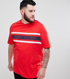 Красная футболка с полосками и логотипом Tommy Hilfiger Plus - Красный