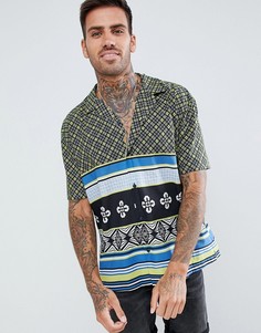 Oversize-футболка с полосками и геометрическим принтом ASOS DESIGN - Белый