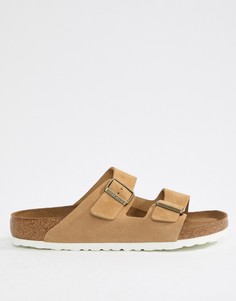 Светло-бежевые замшевые сандалии Birkenstock Arizona - Бежевый