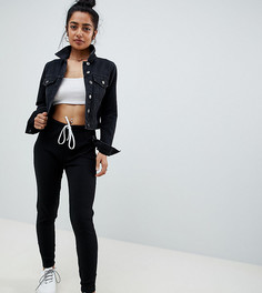 Джоггеры в рубчик узкого кроя ASOS DESIGN Petite - Черный