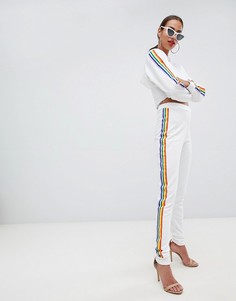 Джоггеры с разноцветными полосками Boohoo - Белый
