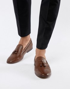 New Look Faux Leather Loafers With Embossed Detail In Tan - Рыжий