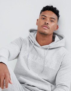 Худи серого цвета с логотипом Pull&Bear - Серый