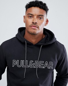 Худи черного цвета с логотипом Pull&Bear - Черный