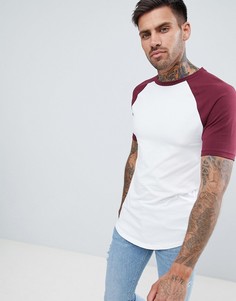 Белая облегающая футболка с рукавами реглан River Island - Белый