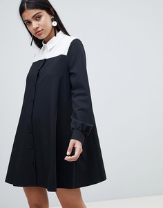 Платье-рубашка в стиле колор блок ASOS DESIGN - Мульти