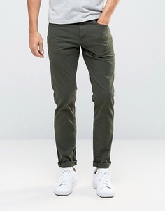 Джинсы слим цвета хаки с карманами 5 Pull&Bear - Зеленый