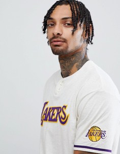 Футболка кремового цвета в стиле ретро с логотипом Lakers Mitchell & Ness NBA - Белый