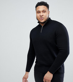 Черный джемпер средней плотности с короткой молнией ASOS DESIGN Plus - Черный