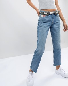 Ремень в стиле вестерн с двумя пряжками и эффектом змеиной кожи New Look - Черный