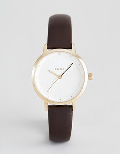 Часы с коричневым кожаным ремешком DKNY Modernist - Коричневый