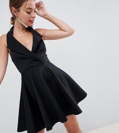 Короткое приталенное платье мини в стиле смокинга ASOS DESIGN Petite - Белый