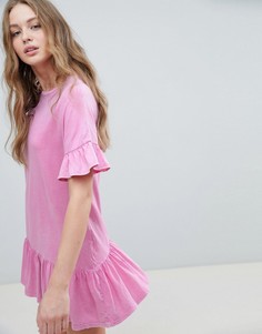 Платье с оборками Pull&Bear - Розовый