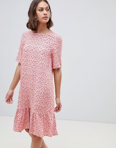 Платье с заниженной талией и принтом Ichi - Розовый