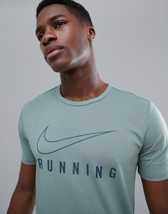 Зеленая футболка с логотипом Nike Running 910950-365 - Зеленый