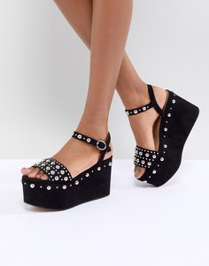 Туфли на платформе с заклепками ASOS DESIGN Halifax - Черный
