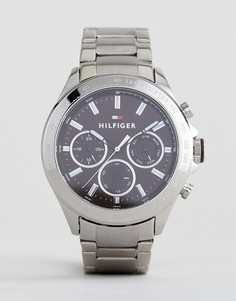 Часы из нержавеющей стали с коричневым циферблатом Tommy Hilfiger Hudson - Серебряный