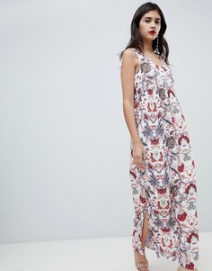 Платье макси с V-образным вырезом и цветочным принтом Soaked In Luxury - Мульти