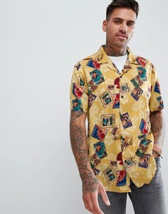 Свободная рубашка из вискозы с принтом ASOS DESIGN - Желтый