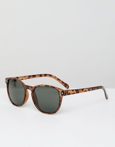 Квадратные солнцезащитные очки в стиле ретро с прозрачной оправой AJ Morgan - Коричневый