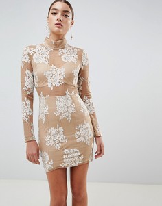 Облегающее платье с вырезами и шнуровкой Missguided - Белый