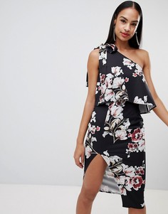 Платье на одно плечо с принтом Missguided - Мульти