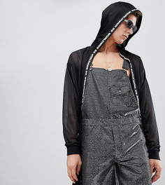 Сетчатая куртка с капюшоном и лентами ASOS DESIGN tall - Черный