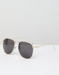 Солнцезащитные очки-авиаторы в золотистой оправе Jeepers Peepers - Золотой