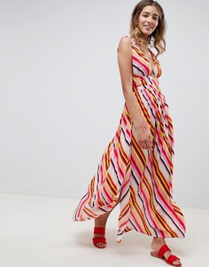Пляжное платье макси в полоску ASOS DESIGN - Мульти