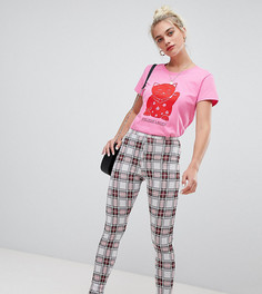 Узкие брюки в клетку с завышенной талией Daisy Street - Белый