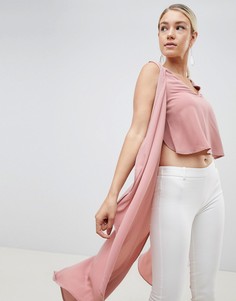 Асимметричная блузка с драпировкой Parallel Lines - Розовый