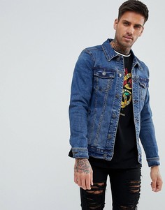 Темно-синяя джинсовая куртка Pull&Bear - Синий