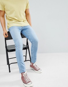 Голубые джинсы скинни с необработанными краями River Island - Синий